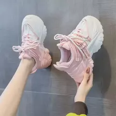 Sapatos femininos sapatos casuais primavera tênis plataforma mulher-sapatos tênis moda feminina sola grossa 2024 rosas formadores aumentados i