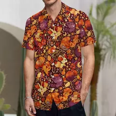 Camiseta havaiana masculina de manga curta, estampa de ovelha 3D, roupas de praia soltas, camisas grandes, verão na internet