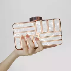 Bolsa de ombro acrílica com corrente transversal para mulheres, embreagem noturna, carteira de casamento alta qualidade, design de luxo, moda - loja online