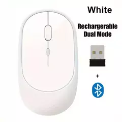 Mouse Sem Fio Recarregável Gamer, Modos Duplos, Compatível com Bluetooth, 2.4G, USB, Mute Mice para Laptop, Pad, Tablet, Macbook