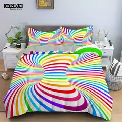Psicodélico Impressão Digital Conjunto de cama para adultos, 3D Capa de edredão, microfibra, solteiro, rainha, rei, gêmeo, tamanho completo - comprar online