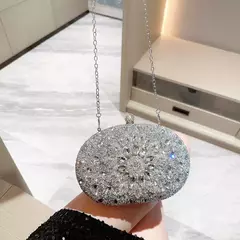 Embreagem de cristal diamante para mulheres, bolsa de noite, bolsa luxuosa para casamento, carteira feminina, brilhante, festa - Wolf Magazine