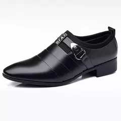 Sapato de couro clássico masculino, Deslizar, Dedo apontado, Oxfords, Formal, Casamento, Festa, Escritório, Negócios, Vestido casual, Masculino - loja online