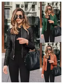 Jaqueta de couro PU feminina com zíper, casaco manga comprida, jaquetas de motociclista, slim fit, monocromática, streetwear casual, moda feminina, outono, Y2K