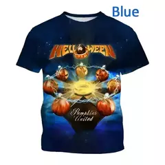 Banda de rock heavy metal masculina camiseta de Halloween, gola redonda, manga curta, top unissex casual, novo, venda quente, impresso em 3D, 2024 - comprar online