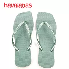 Havaianas-Anti Slip Flip Flops para Mulheres, Saltos Quadrados, Sapatos De Praia De Cor Sólida - comprar online