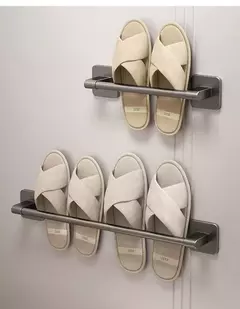 Wall Mounted Slipper Rack para Banheiro, Rack de armazenamento, Quarto, Chuveiro, Banho Chinelos Cabide, Babouche Organizador, Sem Perfuração - Wolf Magazine