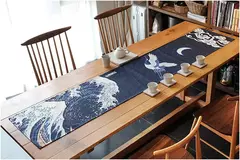 Simples chinês Lotus Table Runner, japonês Wave Table Flag, Koi Fish Toalha de Mesa, Acessórios para Cerimônia do Chá, Estilo Nacional - comprar online
