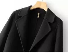 2023 elegante simples casaco feminino outono e inverno novo um botão pura lã reversível casaco de lã longo selvagem top das mulheres