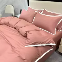 Estilo simples conjuntos de cama ?????????? ????? lavado escovado Duvet Cover com fronha lençóis de luxo conjunto cama rainha/king size - comprar online