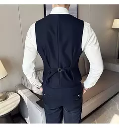 Blazers colete de peito duplo masculino, terno casual slim fit masculino, colete de ajuste de alta qualidade, roupas de marca primavera, 2023 € - Wolf Magazine