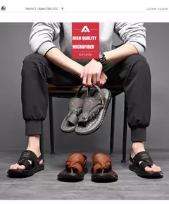Sandálias dos homens Atacado de Verão de sola Macia Anti derrapante Sapatos de Praia dos homens Grande Nova flip-flops Casual Outwear Sandálias - loja online