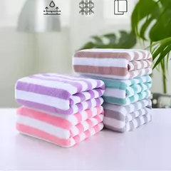 Absorvente Quick Drying Toalha De Banho Conjuntos, Listras, Mão Face Suave, Microfibra De Banheiro, Natação, Adultos, 35x75cm