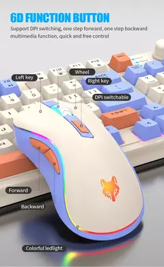 USB Wired Game Keyboard and Mouse Set, Iluminado, Desktop, Laptop, Casa, Escritório, Feminino, Masculino, K820 - loja online