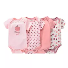 Macacão de algodão estampado para recém-nascidos, macacão manga curta, roupas de bebê menino e menina, 0-12m, 4 peças, verão - comprar online