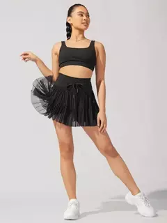 Minissaia plissada de malha de cintura alta feminina, calção de rua feminino, monocromático, casual, curta, moda verão, Y2K, 2022 na internet