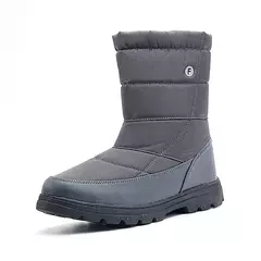 Botas de neve de pelúcia impermeáveis masculinas, tênis duráveis, sapatos de lazer, tamanho grande, quente, meio da panturrilha, ao ar livre, inverno - Wolf Magazine