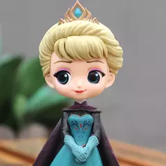 Imagem do Miniso 14cm princesas q posket figuras elsa anna mulan tinker bell elsa aladdin kawaii boneca brinquedo decoração do bolo modelo menina gif