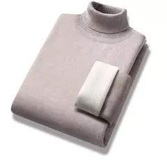 Pulôver de gola alta masculino, gola alta, velo, quente, slim fit, suéter casual, jumper monocromático, tendência de inverno, 4XL - Wolf Magazine