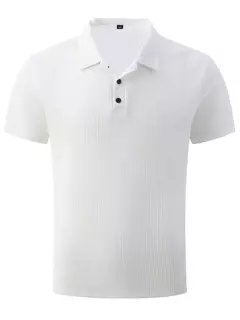 Camisa polo manga curta masculina, top respirável, solta, cor sólida, alta qualidade, moda casual, verão