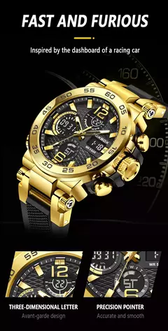 Imagem do LIGE-Relógio de pulso impermeável LCD Dual Display masculino, relógios esportivos, despertador, militar, quartzo, novo, 50m