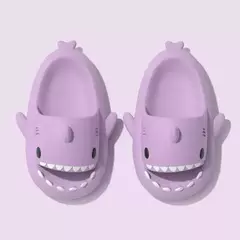 Chinelos de tubarão dos desenhos animados para homens e mulheres, slides internos do banheiro, moda casal, sapatos baixos, sandálias, EVA suave, chinelos de praia, verão - comprar online