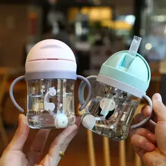 Copo de alimentação do bebê com palha, Crianças aprendem bebendo garrafa, Kids Training Cup, 250ml na internet