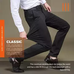 Calça stretch clássica masculina, calça de cintura alta, casual, casual, primavera, verão, drop shipping - loja online