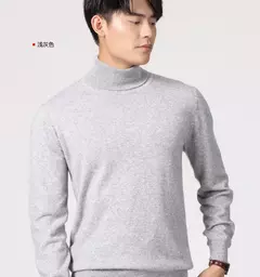 Imagem do Suéter de gola alta masculino pulôver de cashmere suéteres de gola alta, camisa, roupas para outono e inverno, 2023