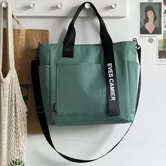 Bolsa de lona impermeável para aluna, grande capacidade, bolsa de ombro, nylon, simples, moda, sacos do mensageiro, sacola casual, novo, 2024 - comprar online