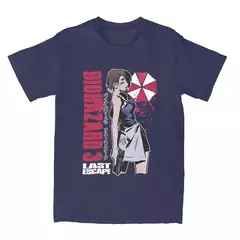 Camiseta de manga curta masculina de gola redonda 100% algodão, camisetas vintage, Biohazard 3, Jill Valentine - loja online