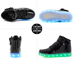 USB LED Shoes com controle remoto para crianças e adultos, tênis luminosos com luzes, tênis para crianças, meninos e meninas, tamanho 25-42 - comprar online