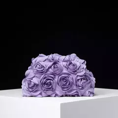 Elegante Rose Clutch Bag para mulheres, Wedding Party Dinner Bag, Clip Bag, presente perfeito para mulheres, padrão aleatório - loja online