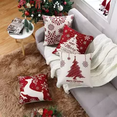 Jogue fronhas com decoração de férias, decorações de Natal, capas de sofá, conjunto de 4, 2023 - Wolf Magazine