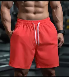 Imagem do UETEEY-Calças curtas finas leves para homens, shorts masculinos com cordão, desgaste de ginástica, corrida, agachamento, fitness, secagem rápida, quente