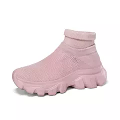 Sapatos de corrida ultraleves para homens e mulheres, tênis de meia respirável, tênis esporte top alto, sapatos de plataforma, moda, tamanho 45