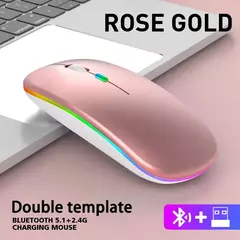 Mouse ergonômico sem fio para jogos, ratos silenciosos, LED retroiluminado, Bluetooth, RGB, recarregável, apto para laptop, PC - comprar online
