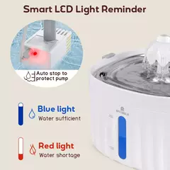 Fonte ultra silenciosa para gatos, APETDOLA Bebedor automático para gatos e cães de 2 l, fonte de água gatos com 6 camadas filtradas, 4 altura de fonte e bandeja de aço inoxidável