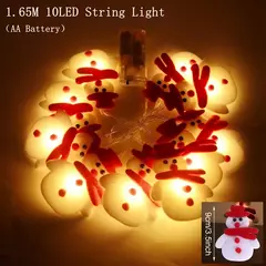 Snowman LED Garland String Light, Feliz Natal Decorações para Casa, Xmas Tree Ornament, Presentes de Ano Novo, 2024 - Wolf Magazine