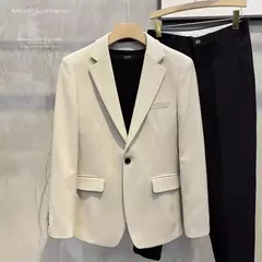 Blazer fino de negócios masculino, roupas estilo coreano, casaco casual, terno elegante, jaquetas marrons, de alta qualidade, 2024 - Wolf Magazine