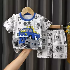 Terno de algodão bebê para meninas e meninos, dois conjuntos de roupas, roupas recém-nascidas, 1 ano, 2 anos, 3 anos - comprar online