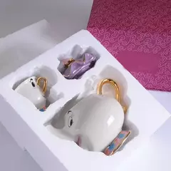 Disney-Bule bonito dos desenhos animados, Beleza e The Beast Coffee Pots Caneca, Mrs Potts, Chip Cup, Tea Pots, One Tea Sets, MINISO, Novo na internet