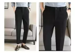 Imagem do Calça de waffle masculina, calça de negócios masculina de casamento e social, vestido de baile e festa, preto e branco, nova moda, 2024