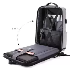 Mochila com carapaça dura casual masculina, anti-roubo, alta capacidade, viagem, carregamento USB, negócio, bolsa para computador masculino, moda na internet