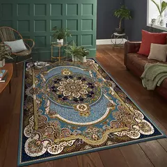 Bohemia tapetes da sala de estar decoração quarto deluxe anti deslizamento tapetes grande área tapete lounge tapete persa lavável - Wolf Magazine