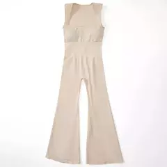 Macacão feminino roupa de uma peça sem mangas o-pescoço bodysuit macacão casual streetwear roupas femininas esportivas