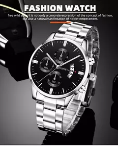 Relógio de pulso de quartzo para homens, calendário de luxo, relógios, relógio masculino, pulseira, moda - loja online