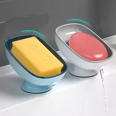 Super ventosa saboneteira com drenagem de água para banheiro suporte de sabão kithcen esponja recipiente de sabão suprimentos do banheiro