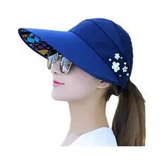 Chapéu de sol dobrável de aba larga feminino, viseira de praia anti-UV, chapéu casual feminino, moda férias de verão - comprar online