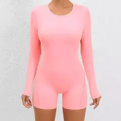 Macacão feminino de manga comprida sem acolchoamento, macacão de ginástica fitness, roupas esportivas femininas, roupas esportivas, roupas azuis, novo, 2024 - loja online